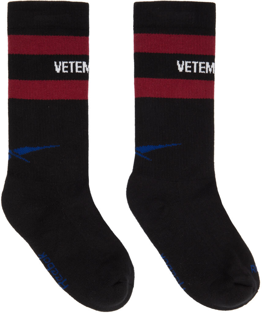 

Черные носки с логотипом Reebok Edition VETEMENTS