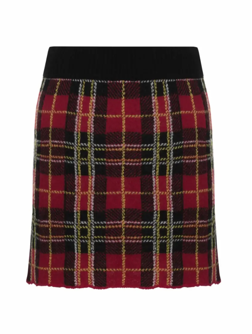 Мини-юбка в шотландскую клетку RED Valentino женская плиссированная мини юбка в шотландскую клетку
