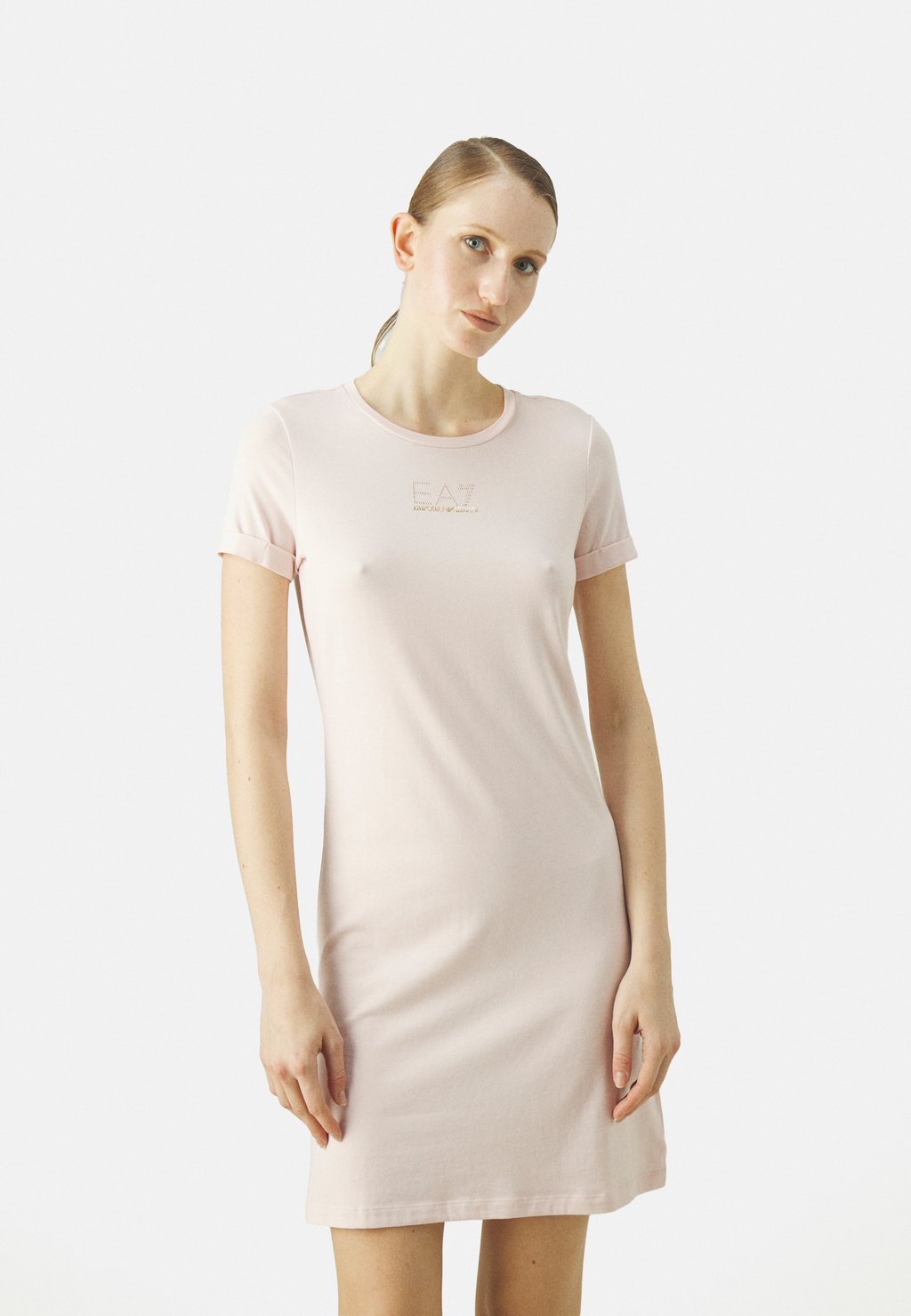 Платье из джерси DRESS EA7 Emporio Armani, светло-розовый фотографии