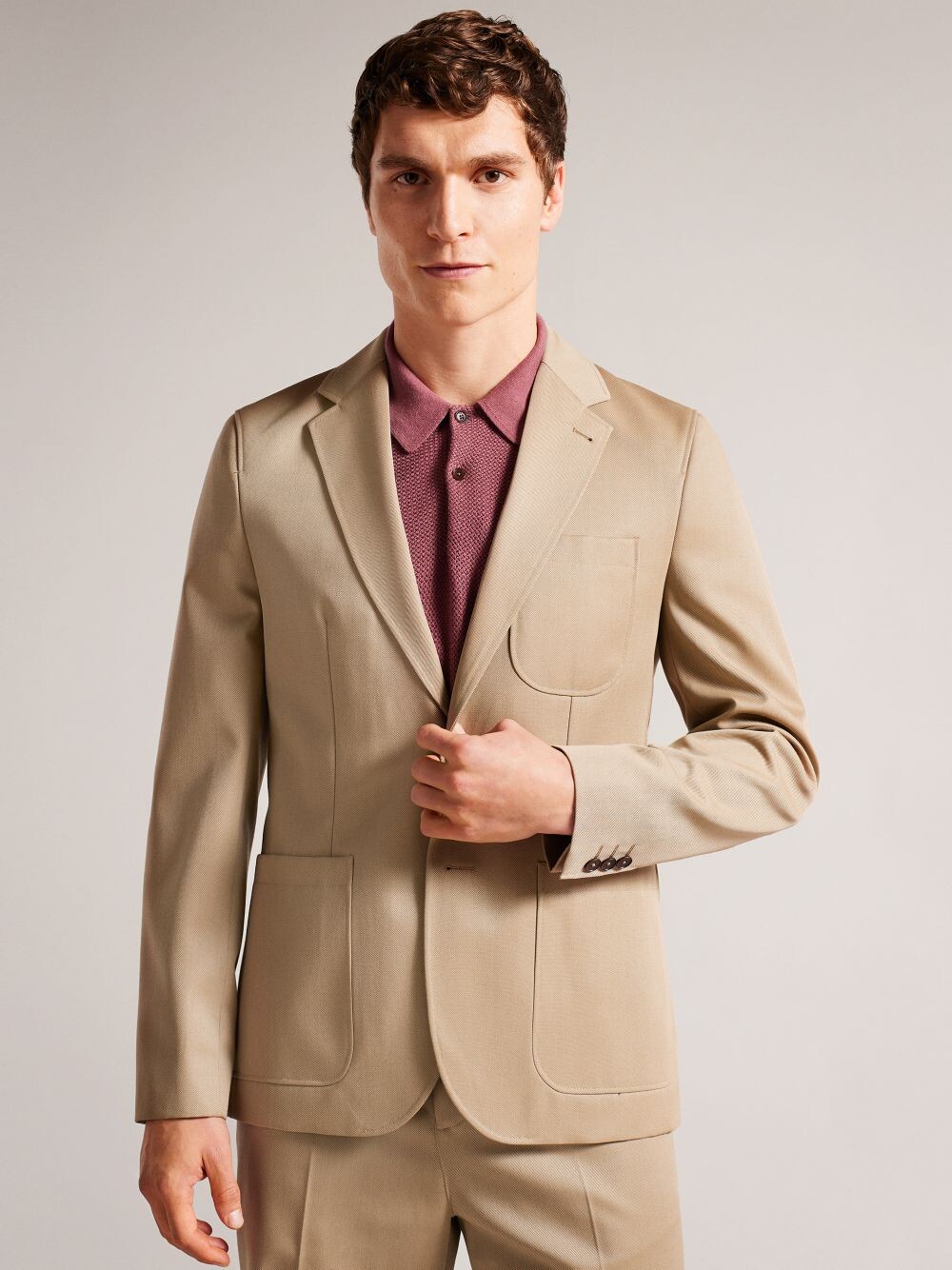

Однобортный пиджак Ted Baker Heddon, нейтральный цвет