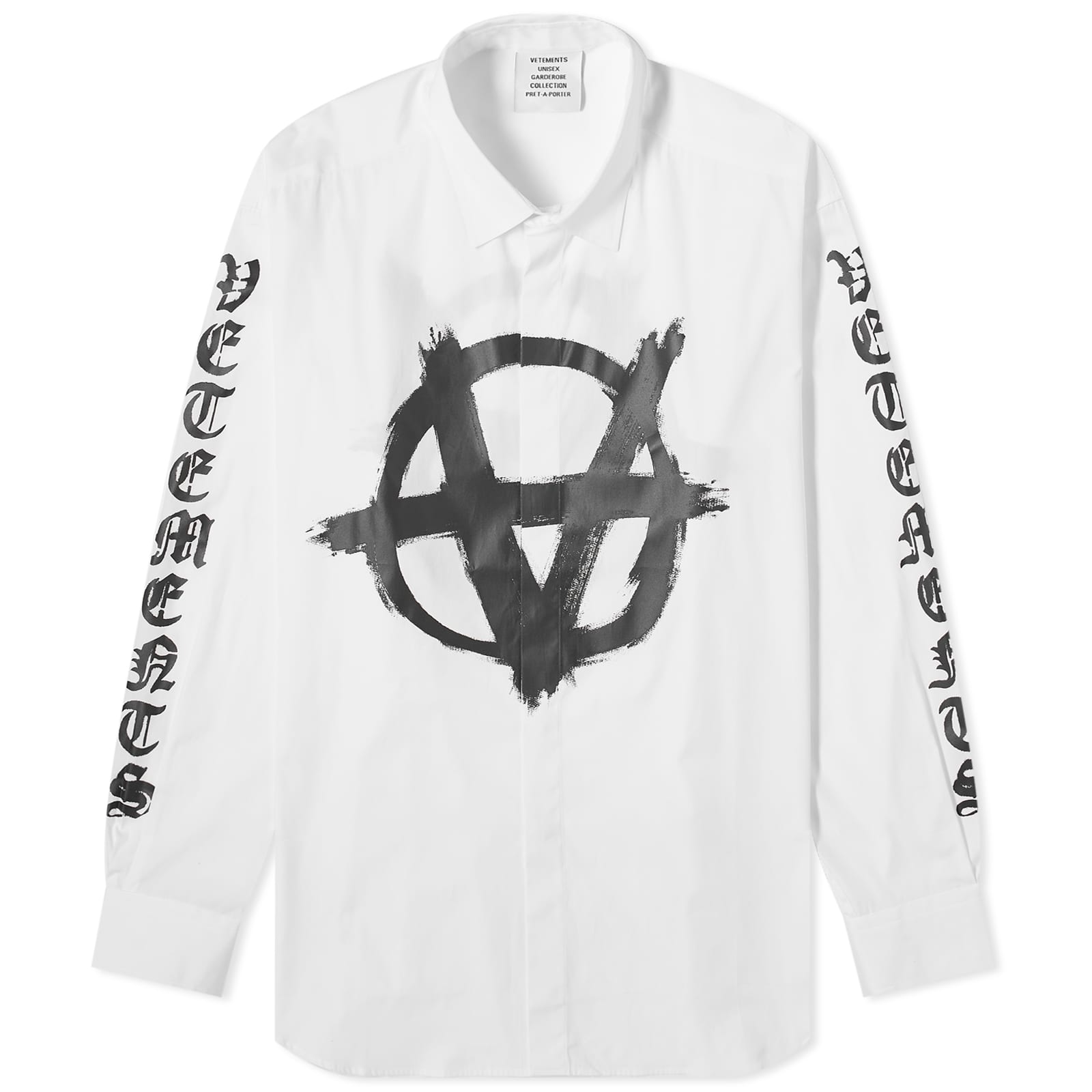 Рубашка Vetements Double Anarchy, белый