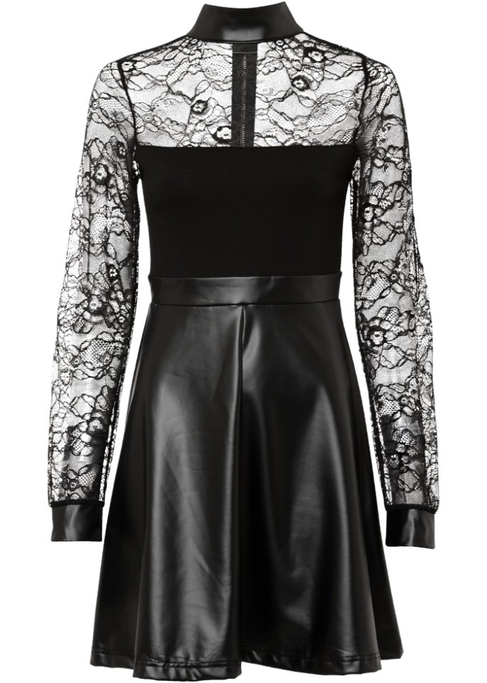 Платье с кружевом Bodyflirt Boutique, черный рубашка с кружевом bodyflirt boutique черный