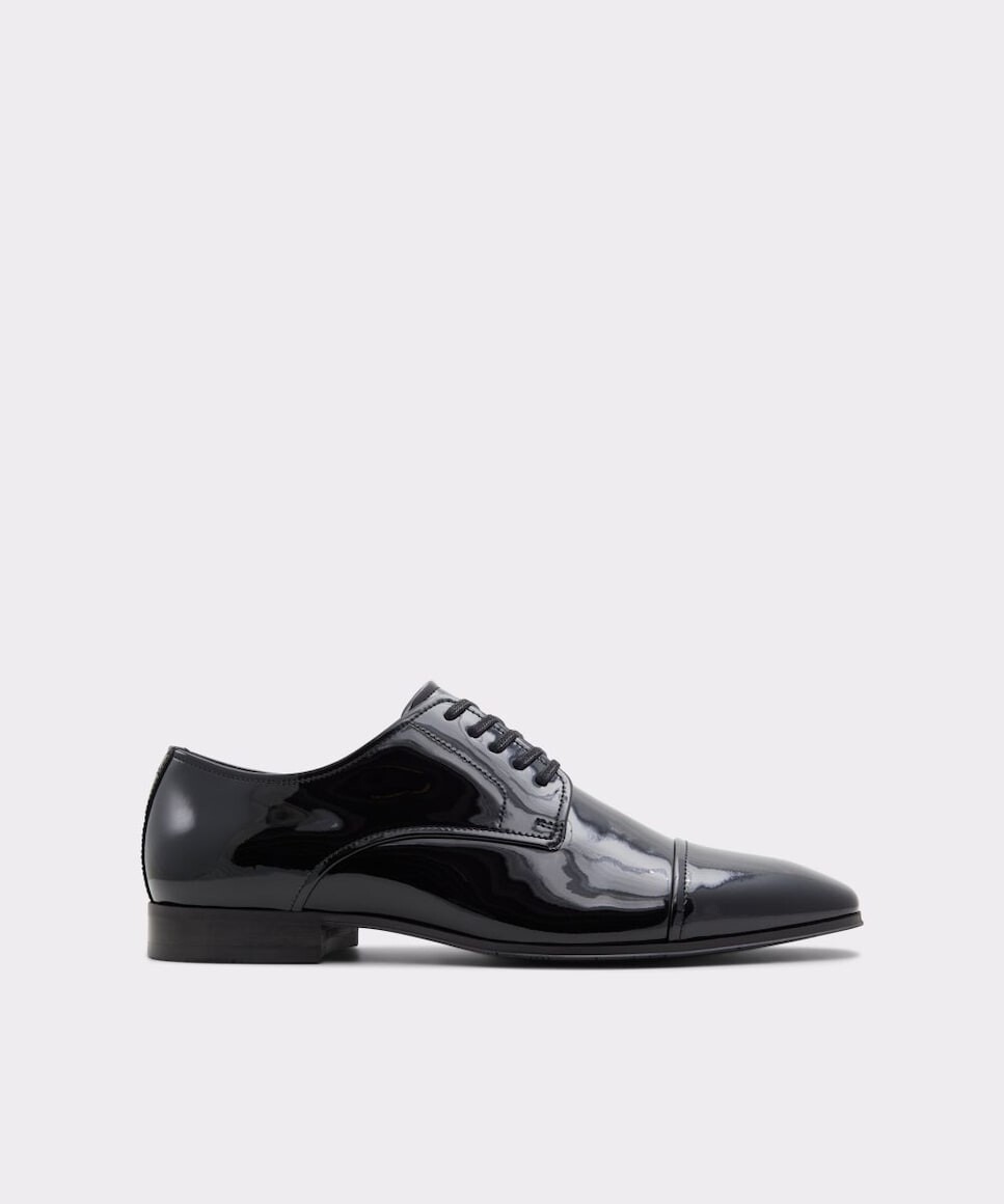 

Мужские кожаные туфли на шнуровке черного цвета с круглым носком Aldo, черный