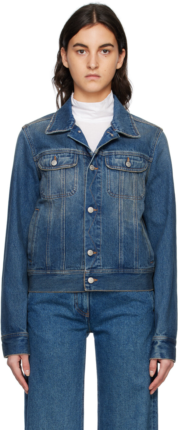 

Джинсовая куртка с эффектом выцветания индиго MM6 Maison Margiela
