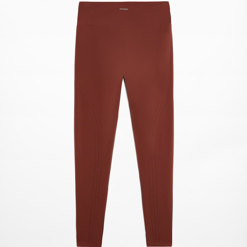 

Леггинсы Oysho Comfortlux Microperforated High Rise Ankle-length, темно-красный