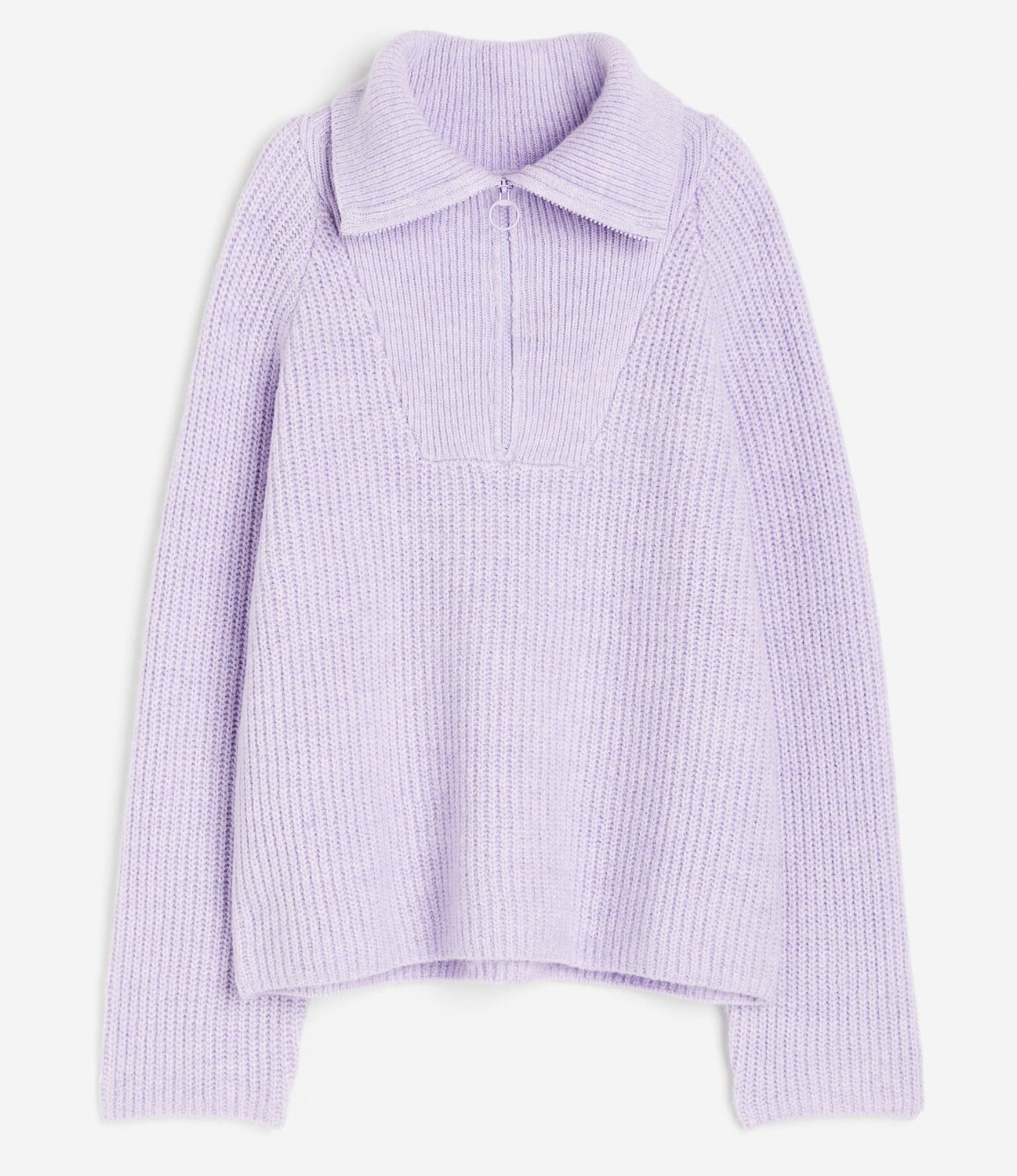 

Свитер H&M Oversized Half-zip, сиреневый, Фиолетовый