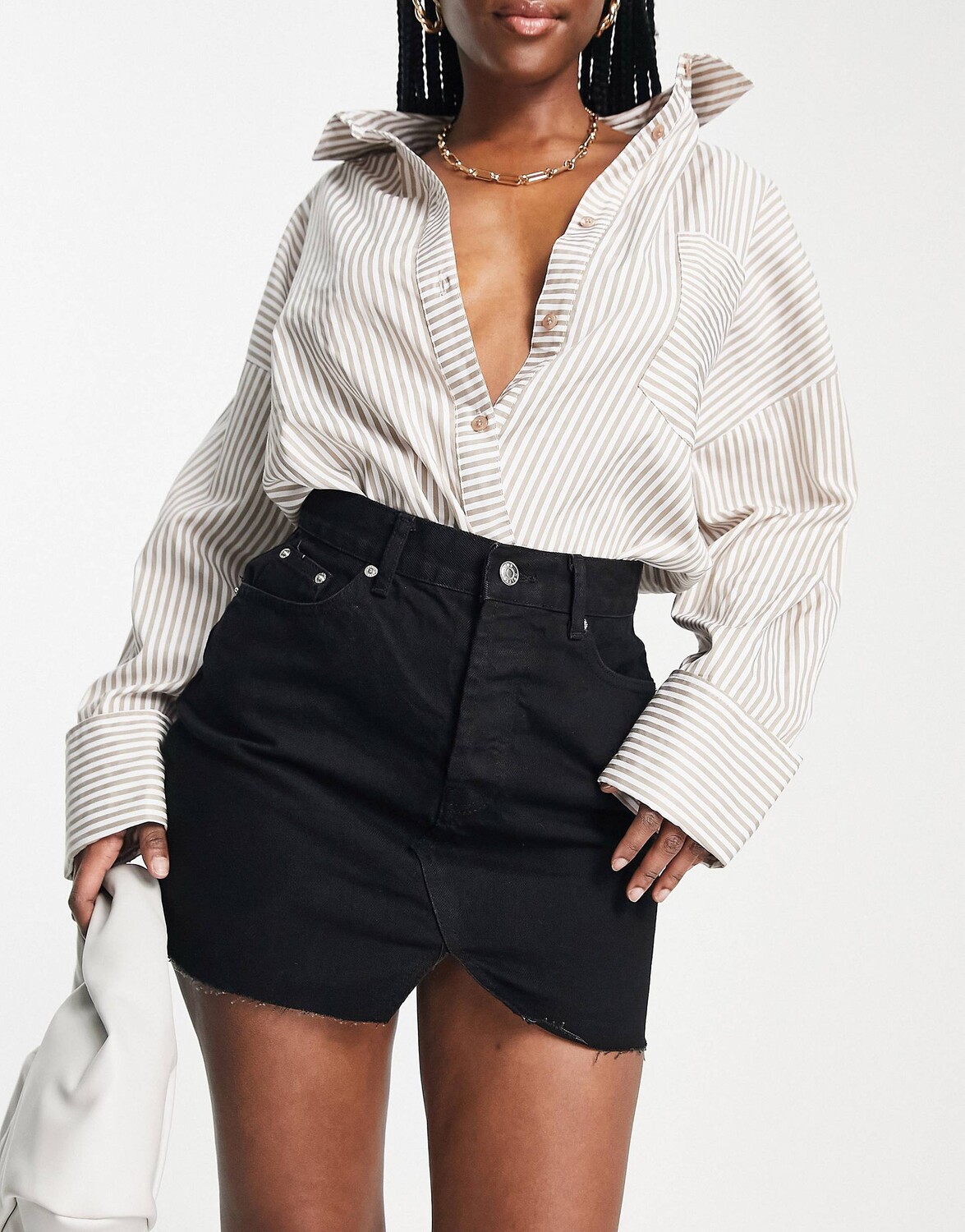 

Черная джинсовая мини-юбка \"original\" ASOS DESIGN Hourglass