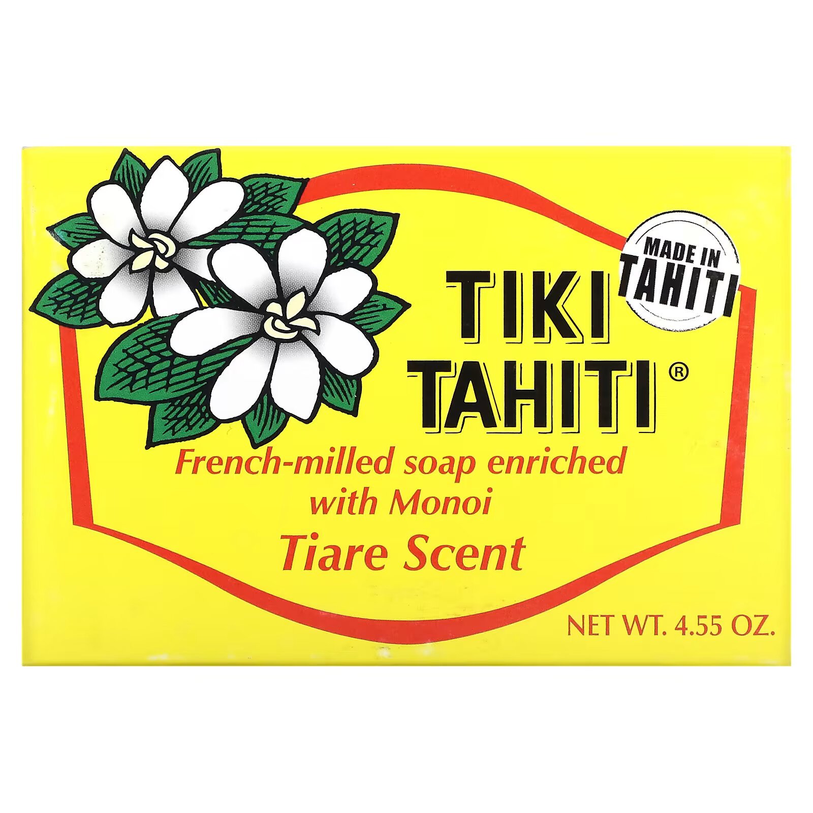 Monoi Tiare Tahiti, Мыло французского помола, обогащенное монои, с ароматом тиаре, 130 г (4,55 унции) - фото