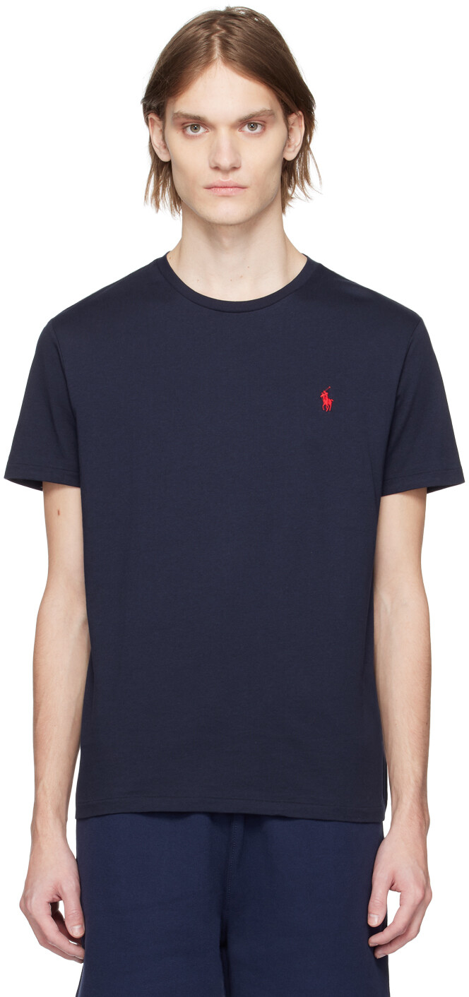 

Темно-синяя футболка с вышивкой Polo Ralph Lauren