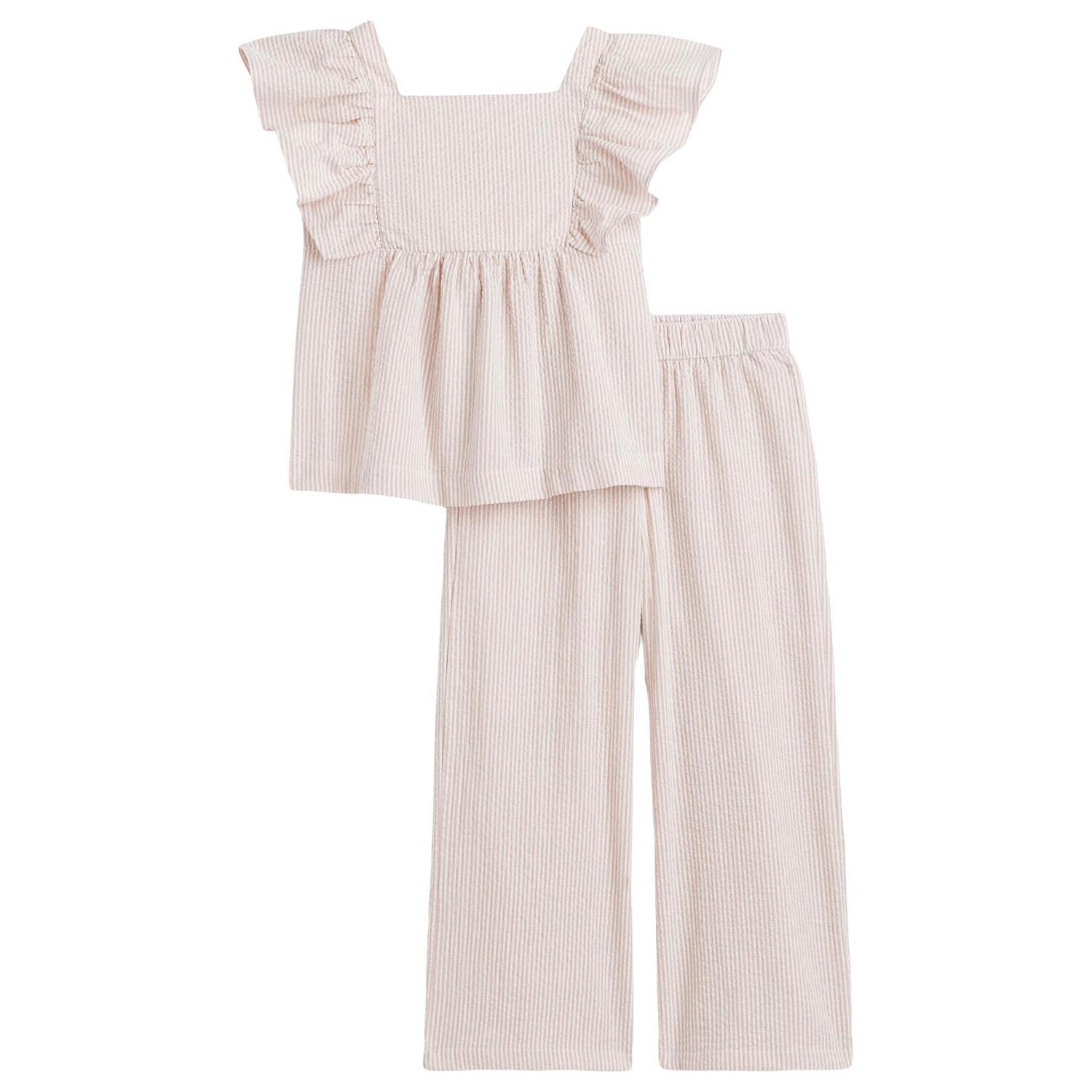 

Комплект одежды H&M Top and Pants Striped, 2 предмета, пудрово-бежевый/белый