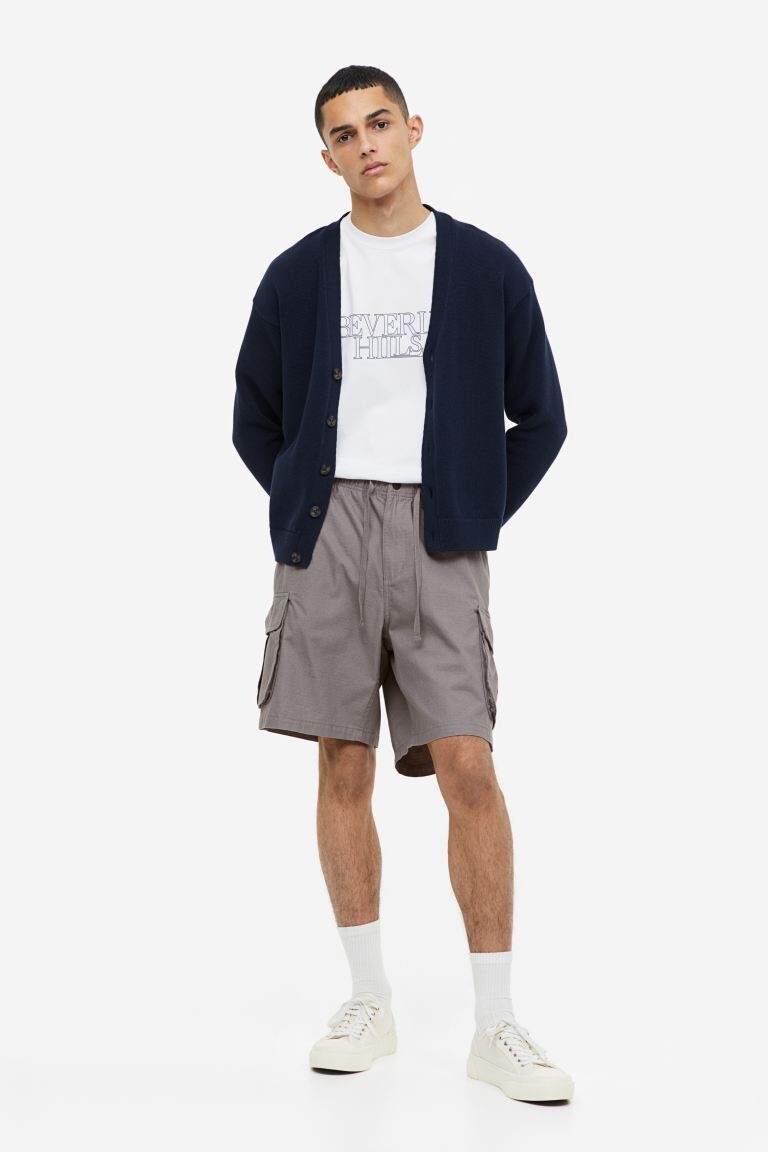 

Шорты-карго из рипстопа свободного кроя H&M, серый