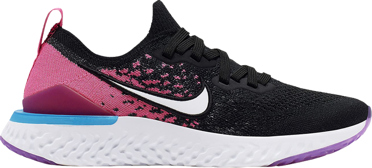 

Кроссовки Nike Epic React Flyknit 2 GS 'Black Pink Blast', розовый