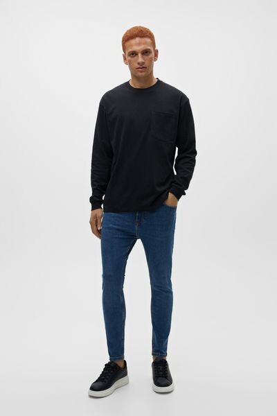 

Базовые джинсы средней посадки синего цвета морковного кроя PULL&BEAR