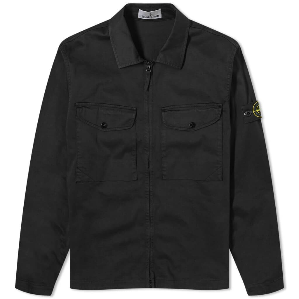 

Куртка-рубашка Stone Island Stretch Cotton Double Pocket, черный
