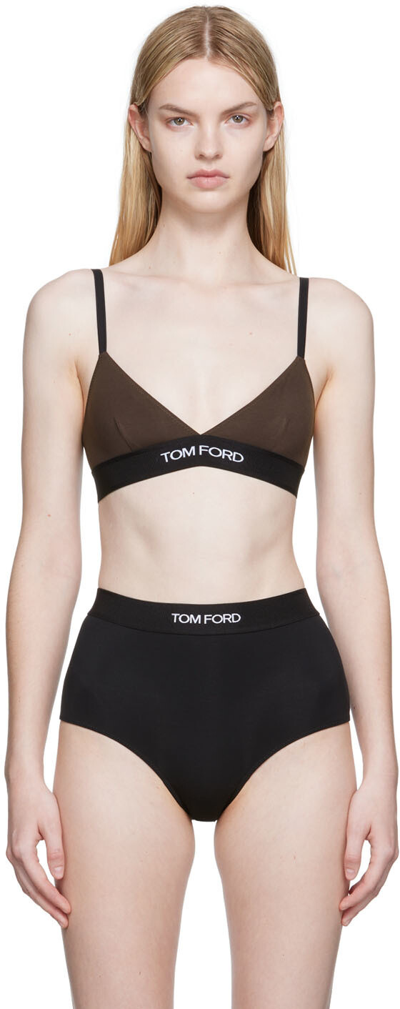 

Коричневый бюстгальтер с треугольными чашечками TOM FORD
