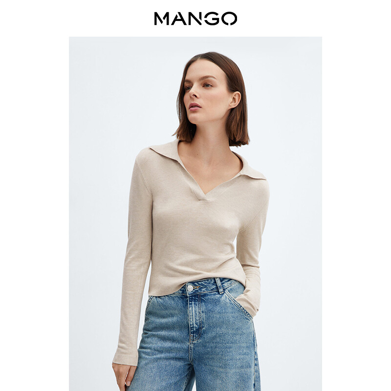 

Свитер женский Mango с V-образным вырезом, черный