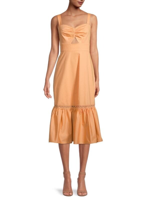 

Платье с оборками и вырезами BCBGMAXAZRIA Gold earth