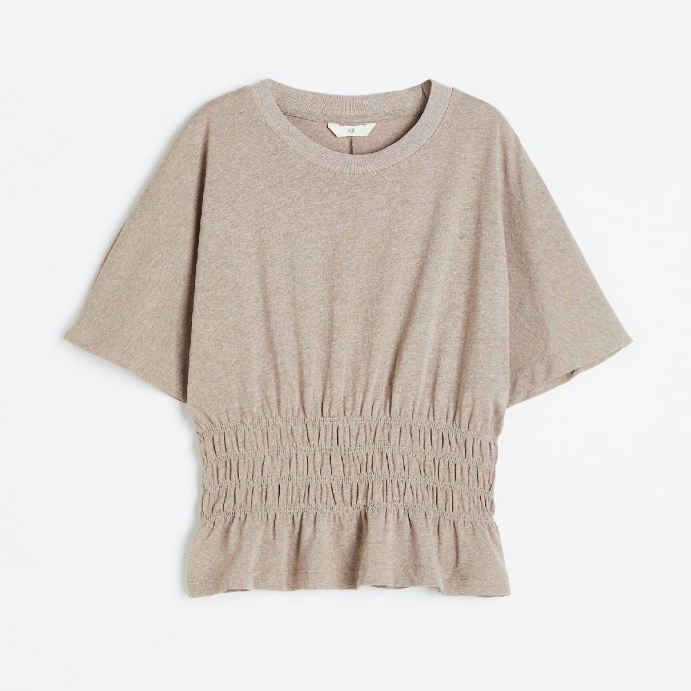 

Топ со сборками H&M, бежевый