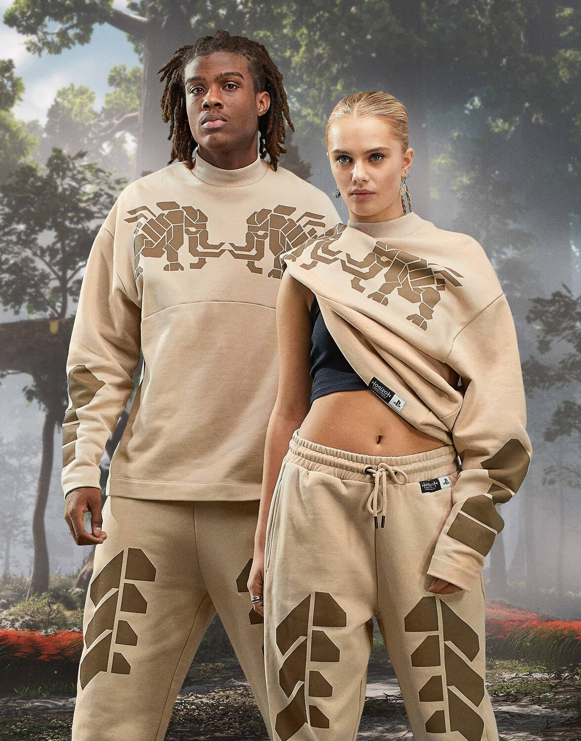 

Толстовка оверсайз унисекс ASOS X Horizon Forbidden West с камнем, Коричневый