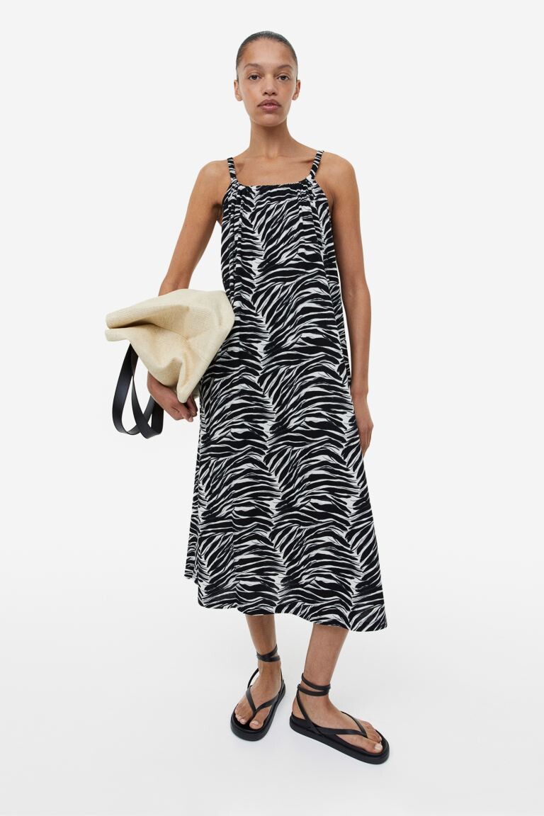 

Платье оверсайз из джерси H&M, черный/с рисунком