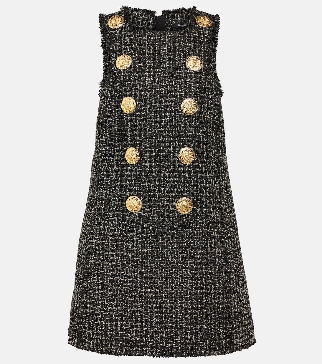 

Украшенное твидовое мини-платье BALMAIN, разноцветный