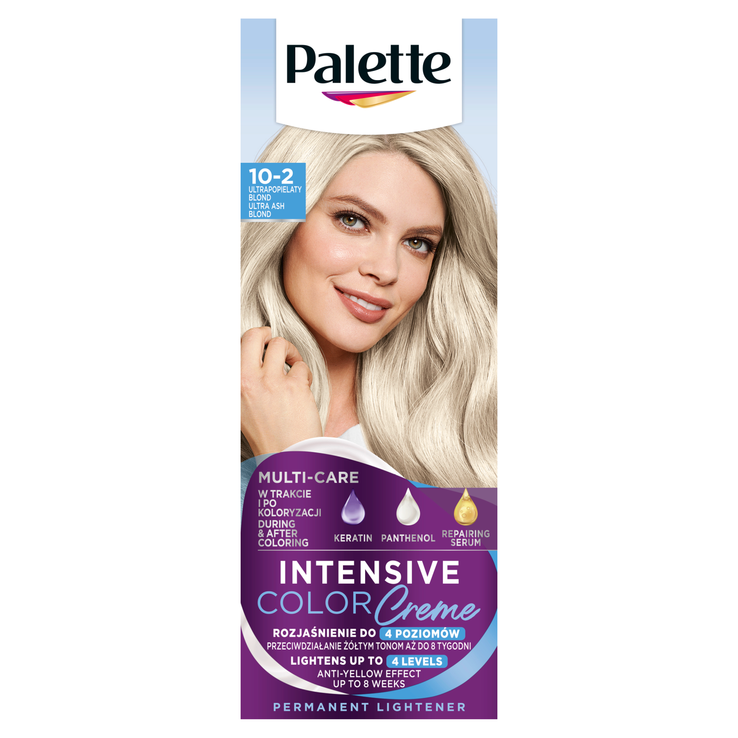 Palette Intensive Color Creme крем-краска для волос осветлитель 10-2 (а10)  ультра пепельный блонд, 1 упаковка – купить из-за границы через сервис  «CDEK.Shopping»