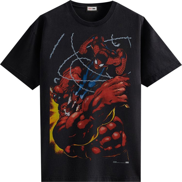 Футболка Kith For Spider-Man Red Hulk Vintage Tee 'Black', черный - фото