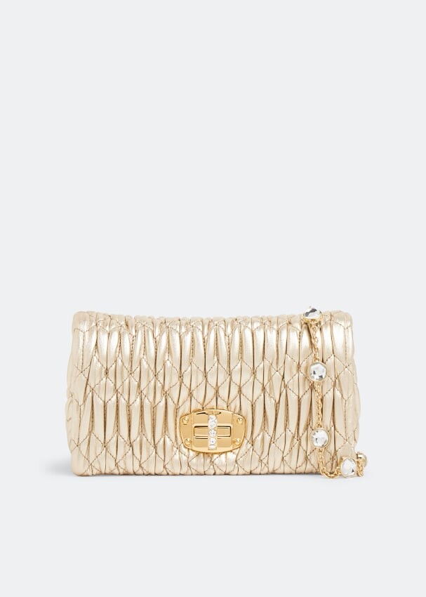 

Сумка MIU MIU Miu crystal leather mini-bag, золотой