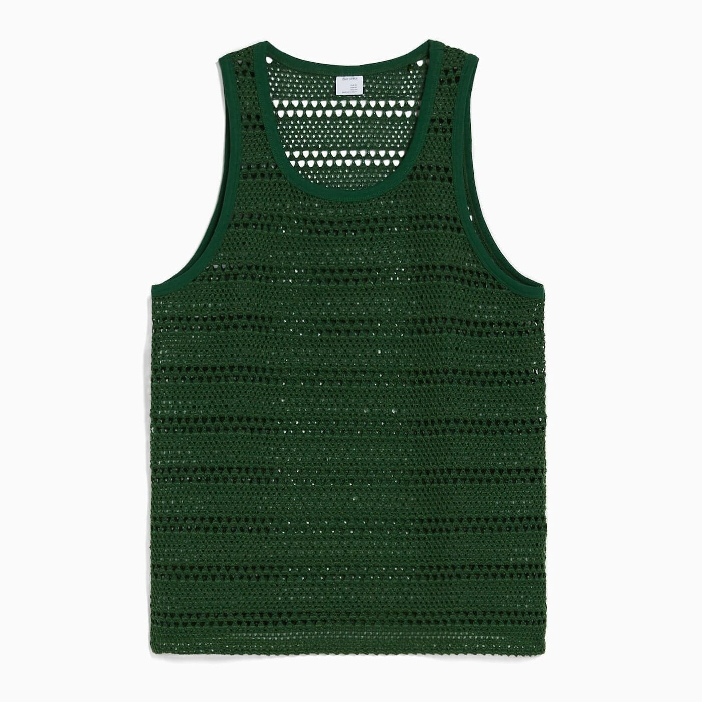 

Майка Bershka Jacquard Mesh Sleeveless, зеленый