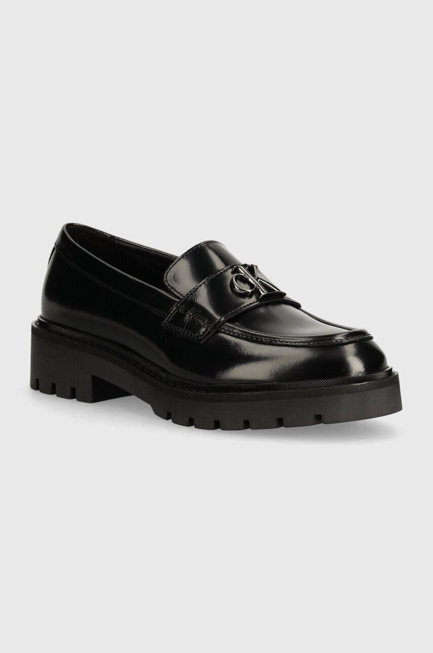 

Кожаные лоферы Calvin Klein Jeans COMBAT LOAFER MG MTL, черный