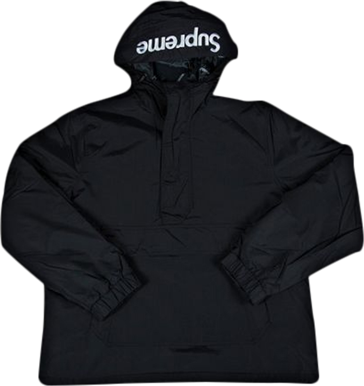 Пуловер Supreme Hooded Logo Half Zip Pullover 'Black', черный