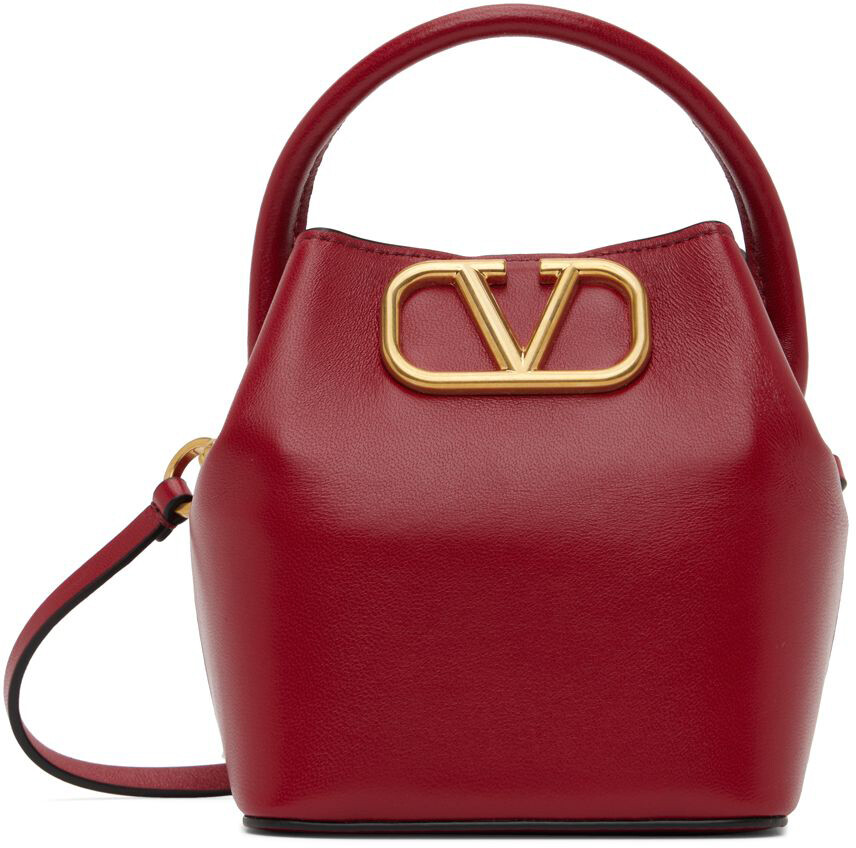 

Красная сумка через плечо Mini Bucket VLogo Valentino Garavani