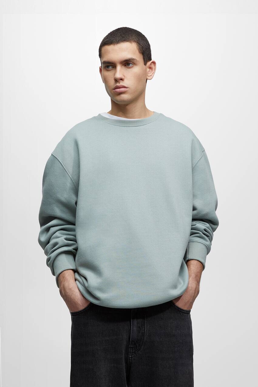 

Базовая толстовка с круглым вырезом и длинными рукавами Pull&Bear, голубовато-зеленый