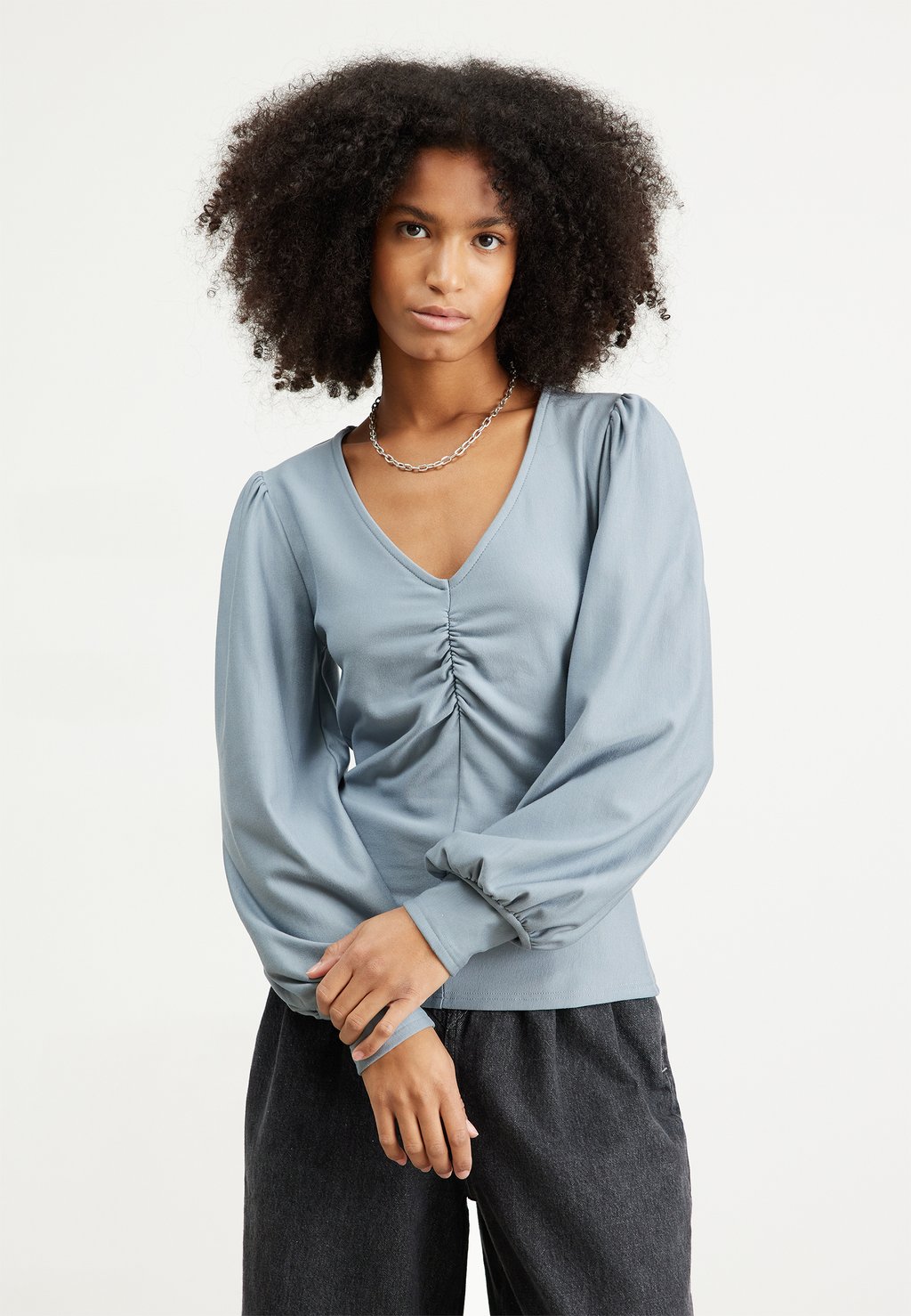 Блуза с длинными рукавами RIFA Gestuz, серо-голубой