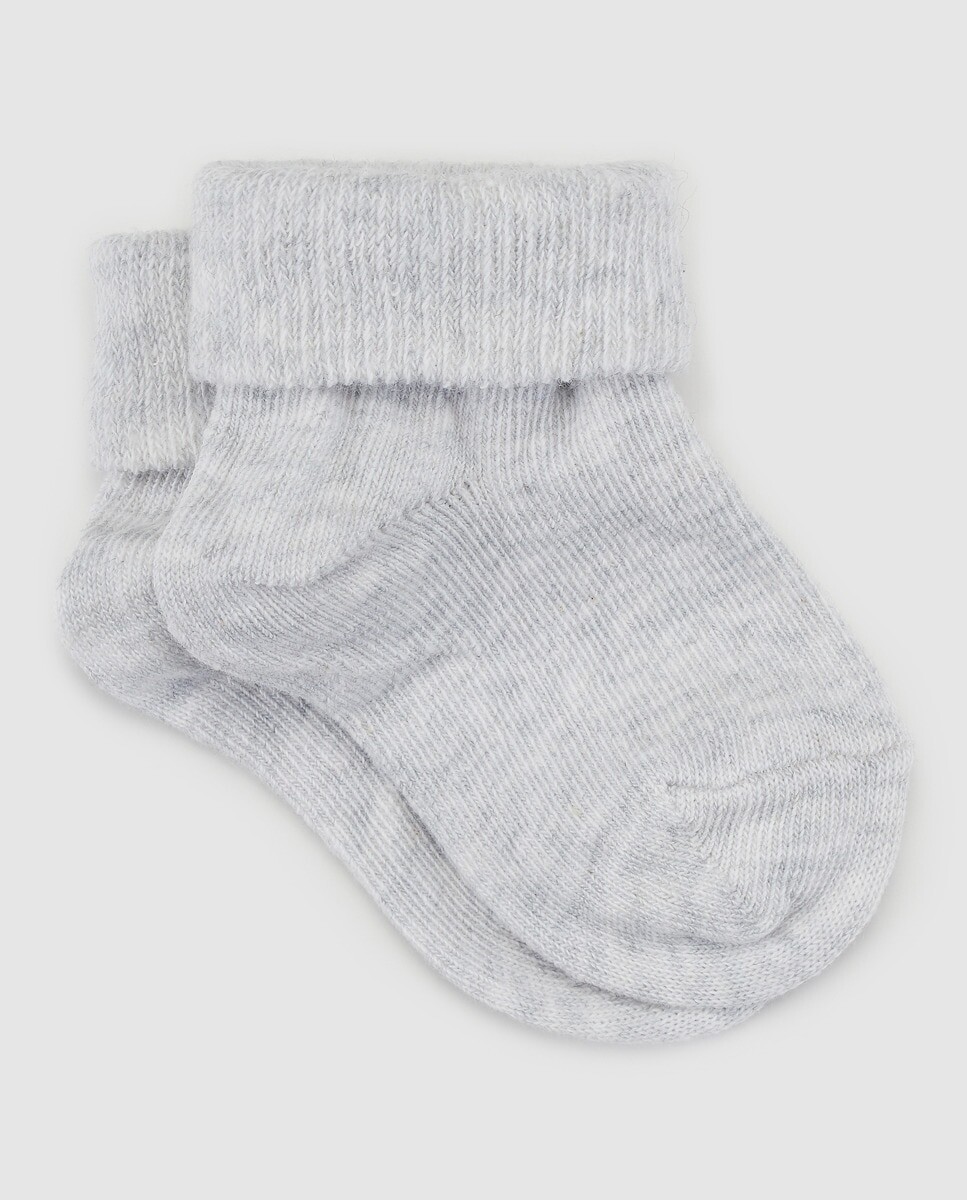 

Серые детские носки с закатанной манжетой Cotton Juice, серый