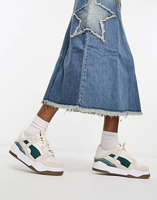 

Бело-зеленые кроссовки Puma Slipstream