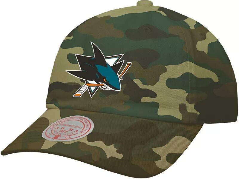 

Регулируемая кепка с камуфляжным логотипом Mitchell & Ness San Jose Sharks для папы