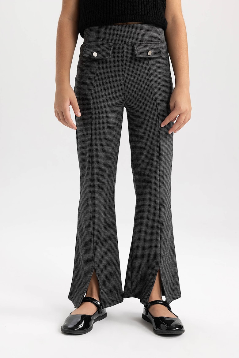 Укороченные брюки с разрезами спереди Defacto, серый укороченные брюки defacto серый