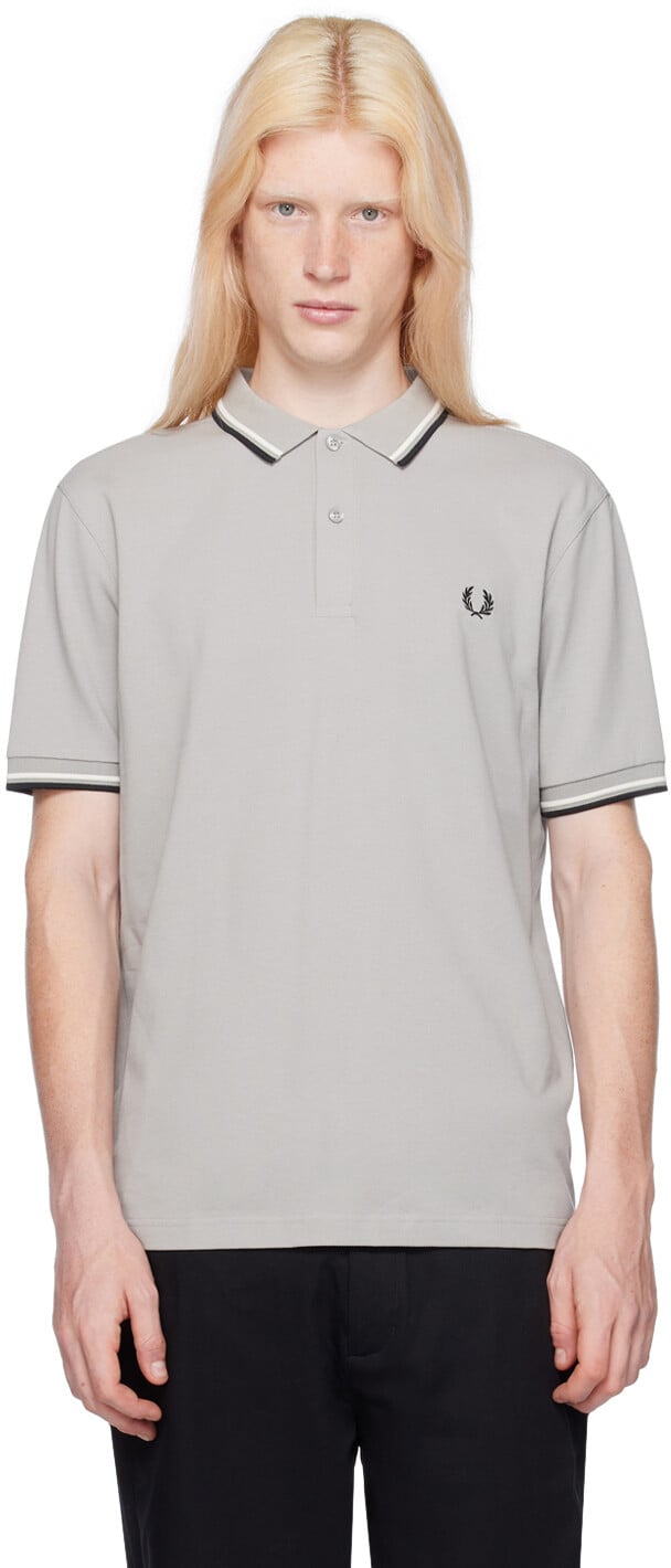 

Серая рубашка-поло "The Fred Perry" Fred Perry, цвет Limestone/Ecru/Black