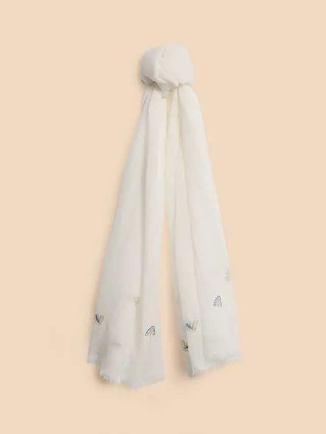 

Шарф White Stuff White Stuff Embroidered Blend, цвет ivory/multi