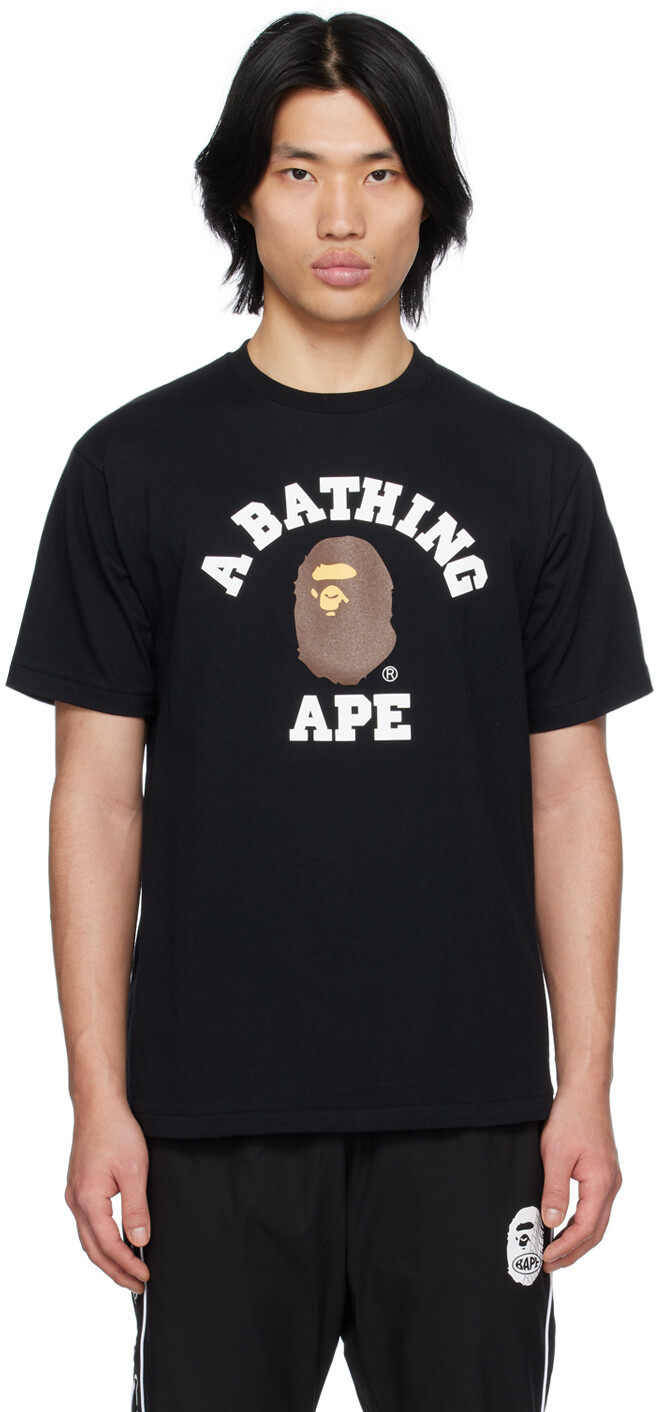 

Черная футболка колледжа BAPE, Черный