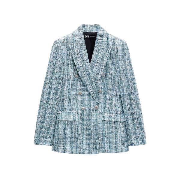 

Блейзер из рельефной ткани Zara, синий
