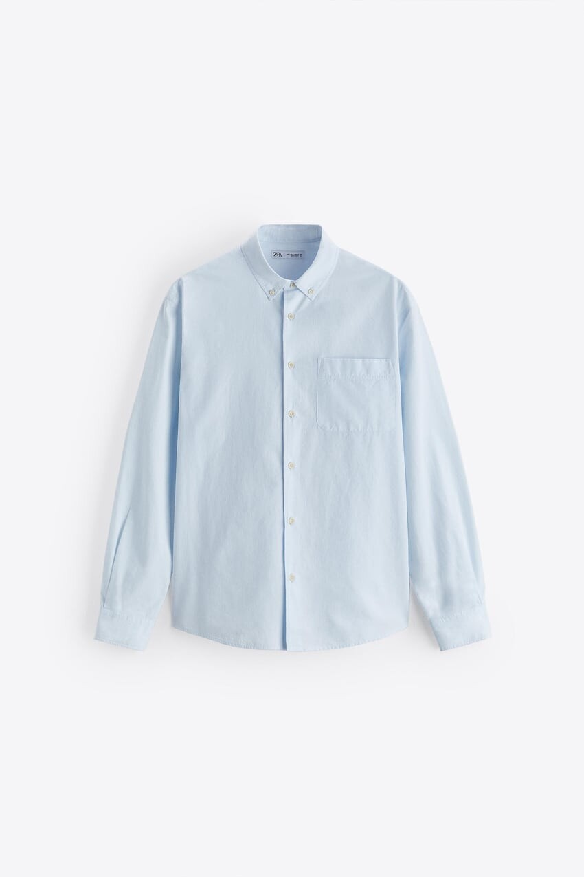 

Рубашка Zara poplin, голубой