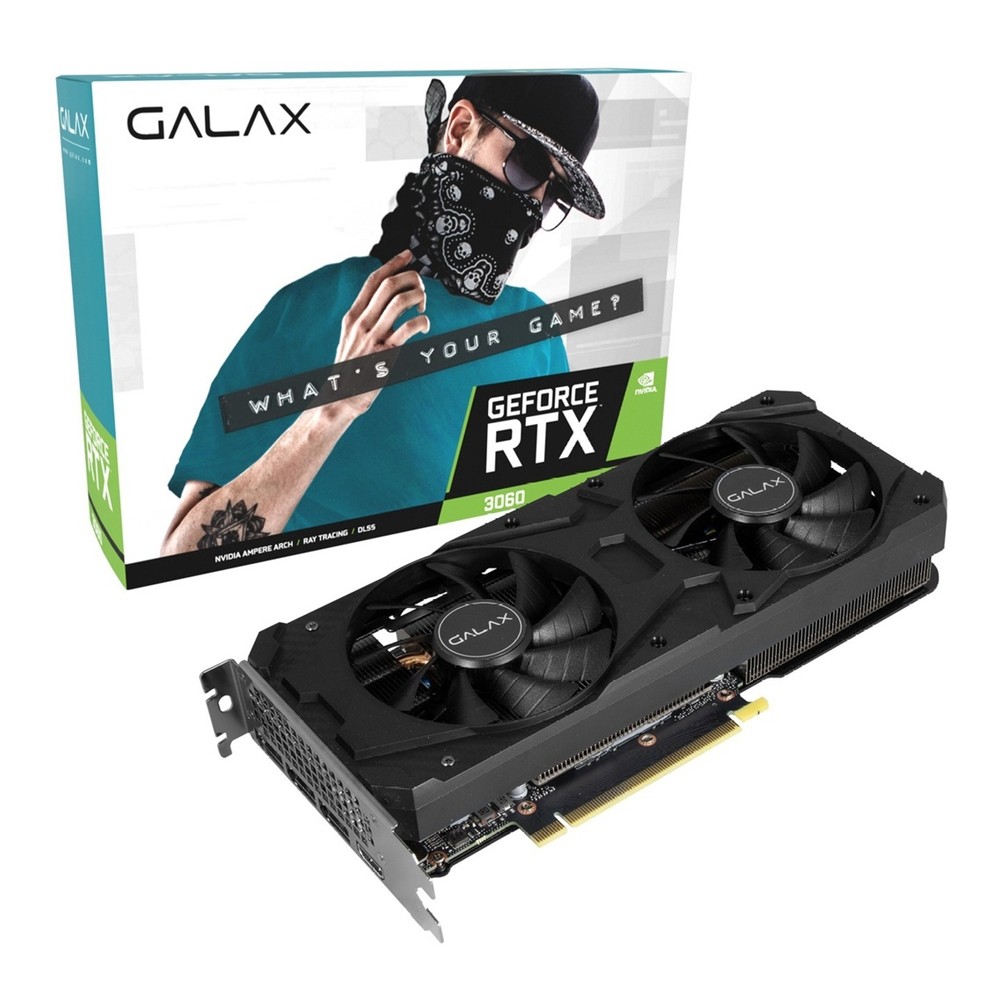 Видеокарта GALAX GeForce RTX 3060, 12 Гб, 36NOL7MD1VOC видеокарта galax geforce rtx 3060 12 гб 36nol7md1voc