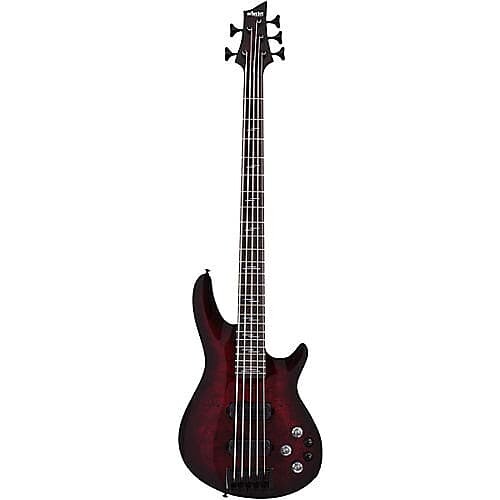 

Schecter Guitar Research Omen Elite-5 5 String Electric Bass Black Cherry Burst, 2621