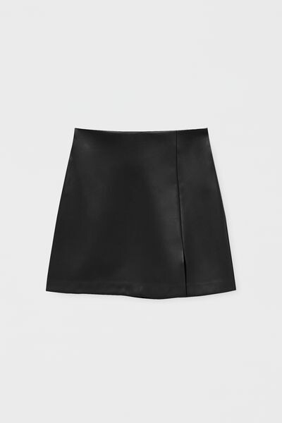 

Мини-юбка из искусственной кожи с разрезом PULL&BEAR