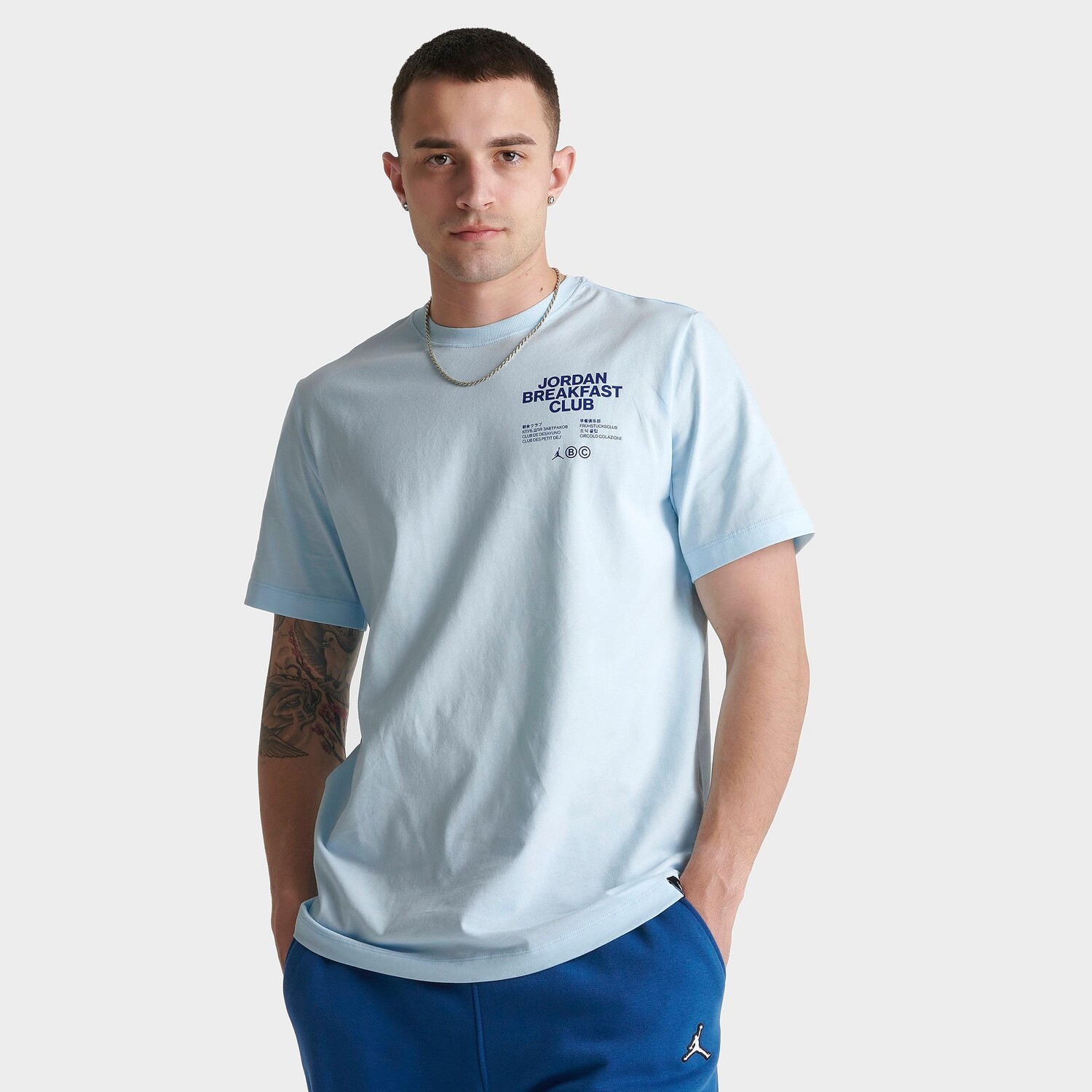 

Мужская футболка с рисунком Jordan Dri-FIT Sport Breakfast Club, синий