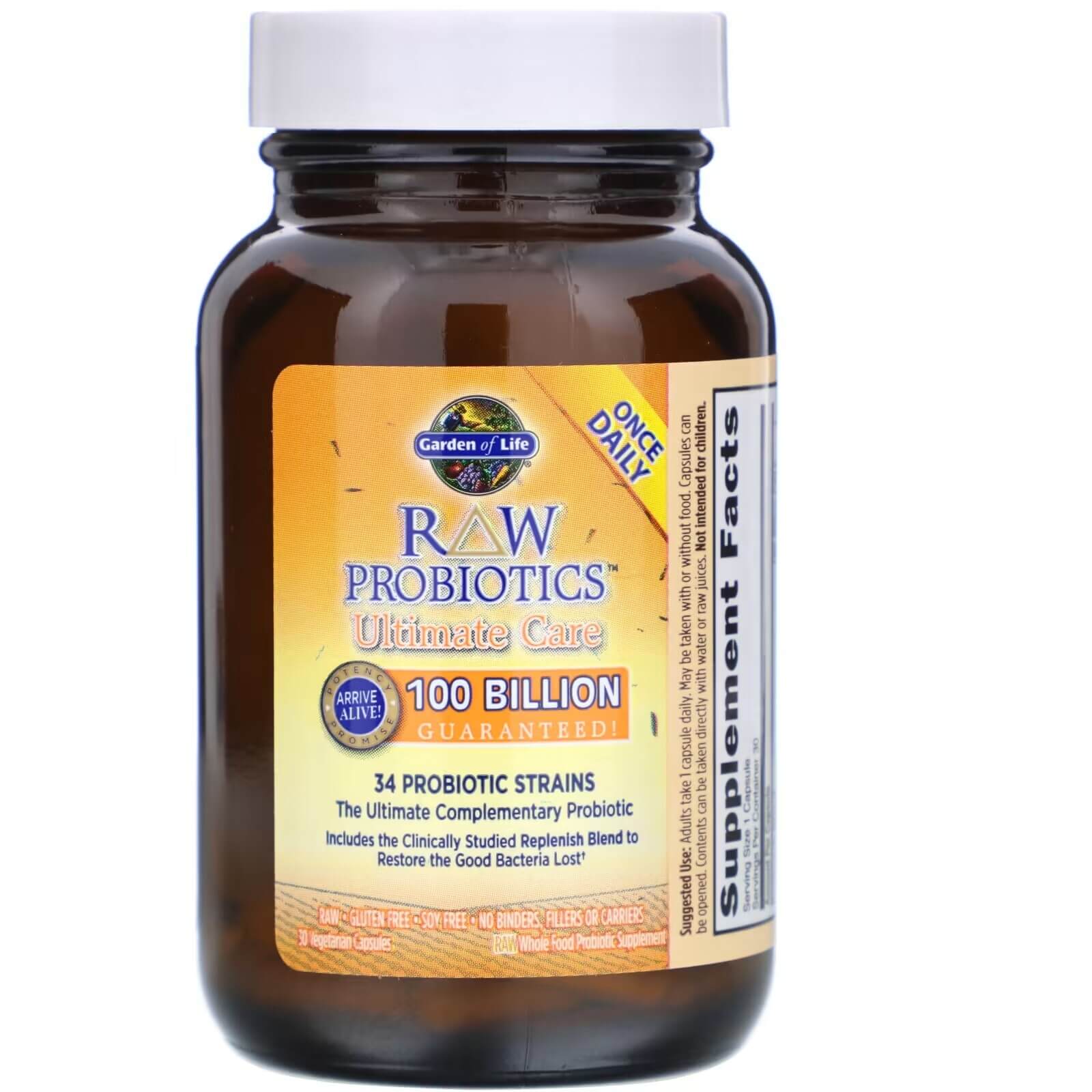 Пробиотики RAW 30 капсул, Garden of Life raw coq10 200 мг 60 капсул garden of life
