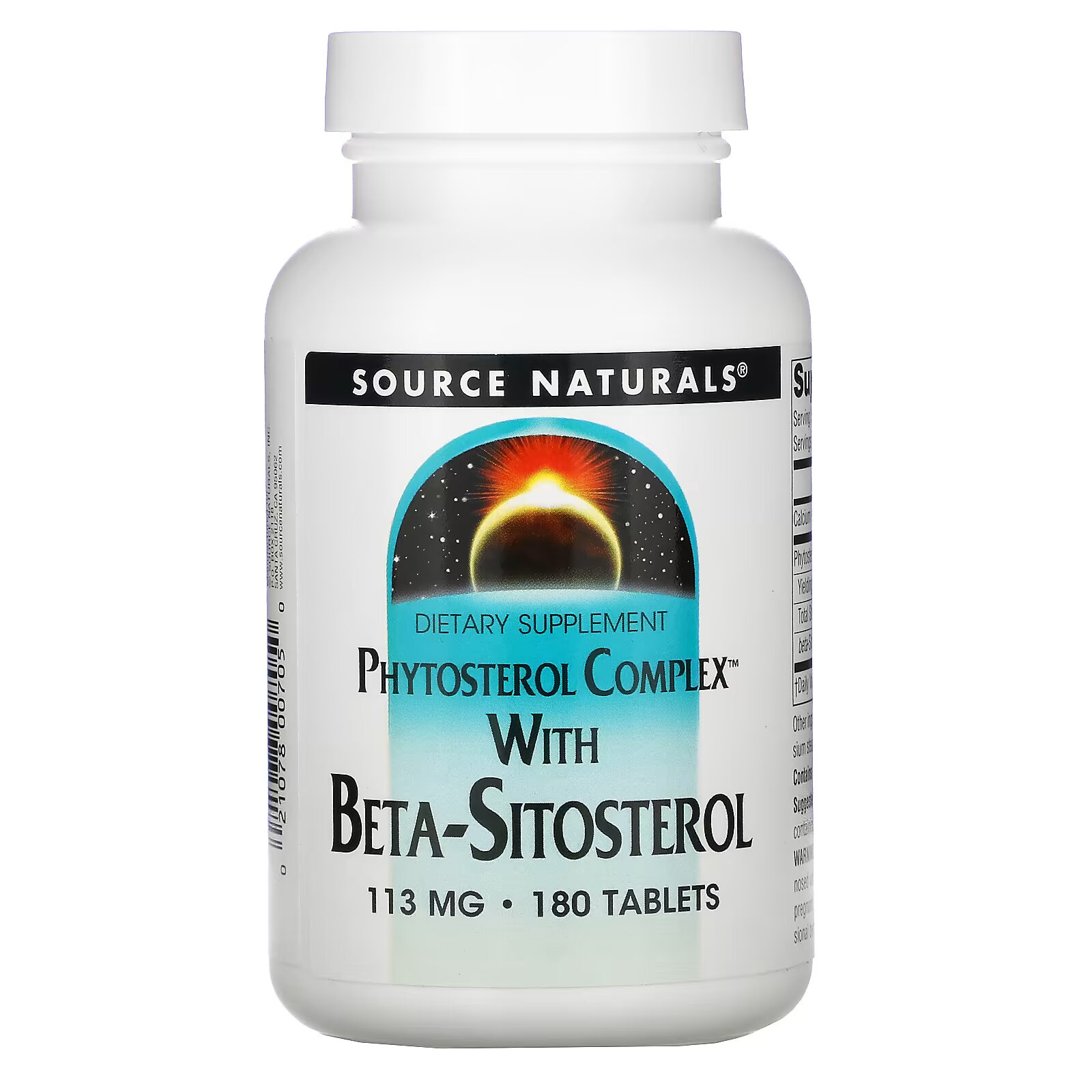 Source Naturals, комплекс фитостерола с бета-ситостеролом, 113 мг, 180 таблеток source naturals комплекс фитостерола с бета ситостеролом 113 мг 180 таблеток