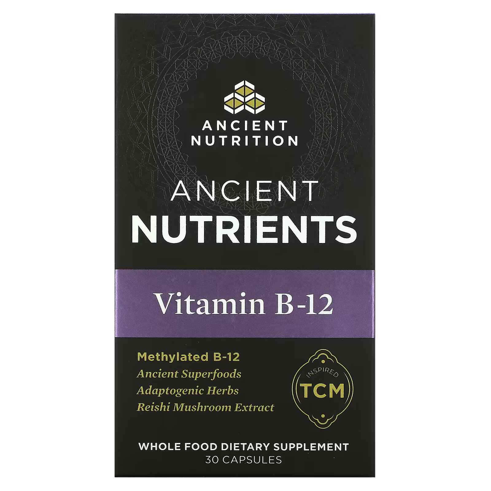 dr axe ancient nutrition витамин b12 30 капсул Dr. Axe / Ancient Nutrition, Витамин B12, 30 капсул